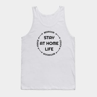 Stay At Home Life Black Tank Top